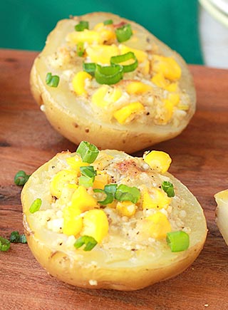 Corn stuffed baked potatoes